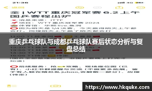 重庆乒乓球队与成都乒乓球队赛后状态分析与复盘总结